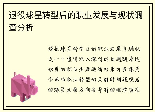 退役球星转型后的职业发展与现状调查分析